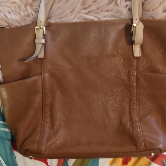 Michael Kors brown and tan leather tote bag - Picture 2 of 5